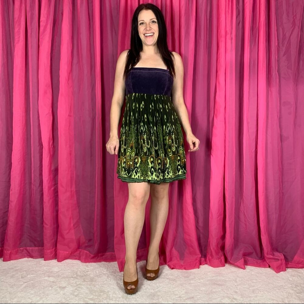 Anthropologie Hazel peacock cocktail party dress, small